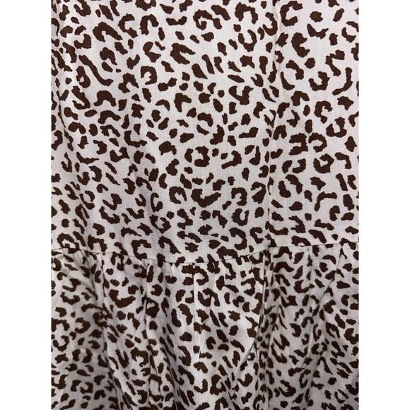 Fantaslook Women's Casual Dress Medium Leopard Print Brown and White NEW - Picture 4 of 6